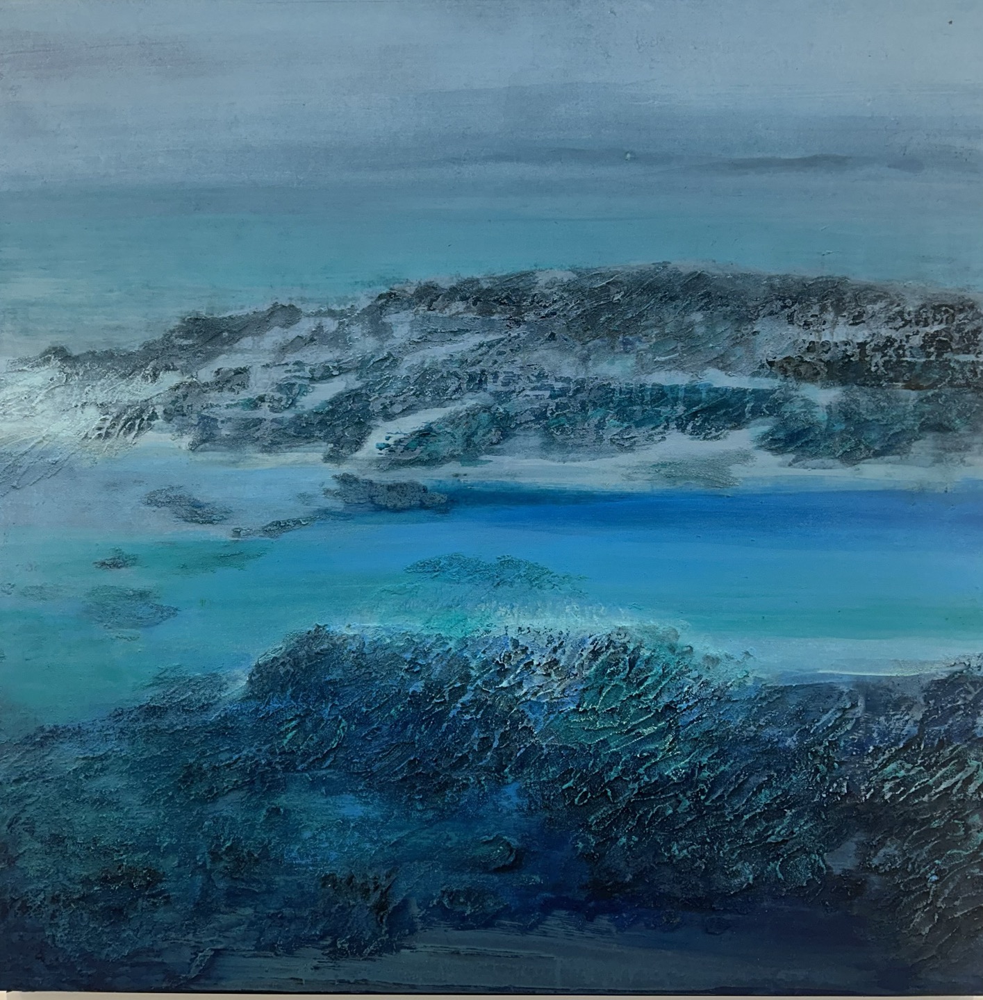 Be lost in thought  1.장지에 혼합재료(겔스톤및 분채)95X95cm..2024. (1) (1).jpg